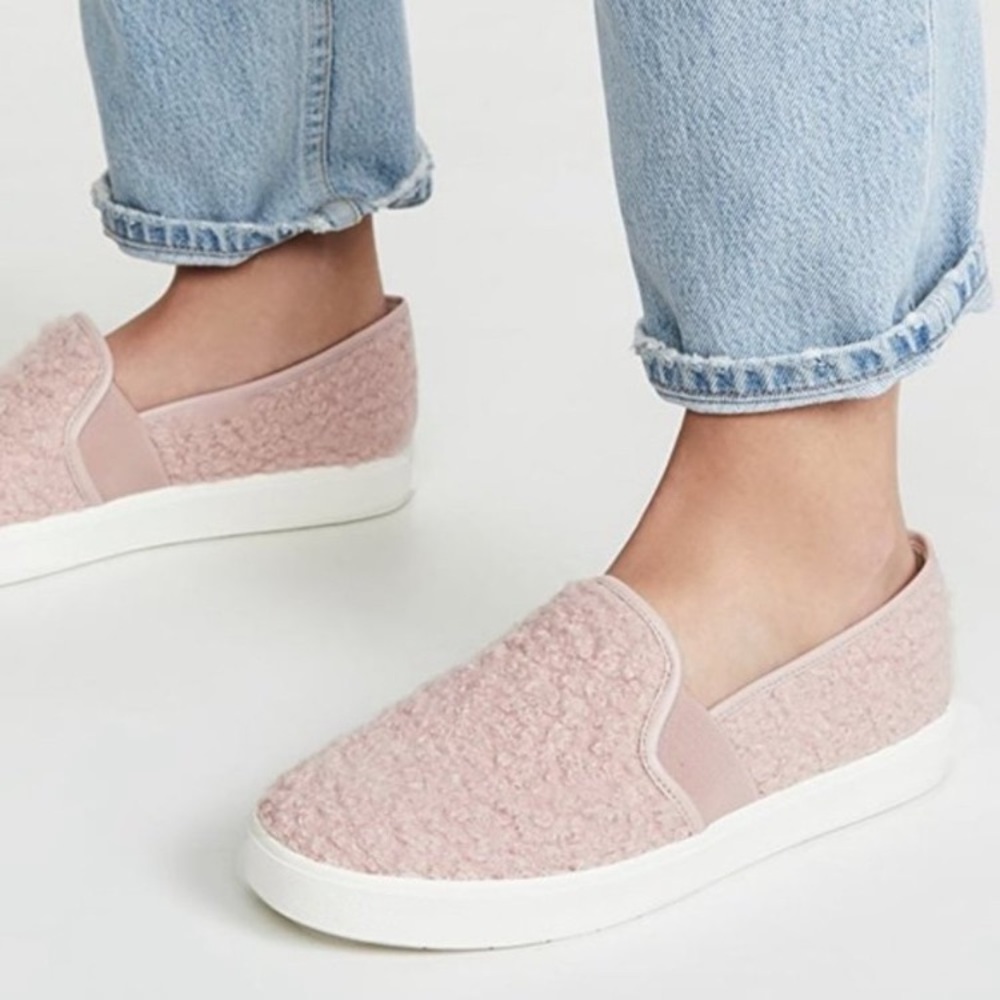 Like new Vince Blair Pink Faux Shearling Slip on Sneaker